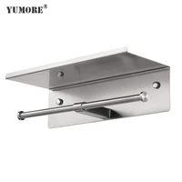 yumore 30pcs stainless steel double roll paper holders wall mounted bathroom tools phone rack toilet shelf space storage shelf