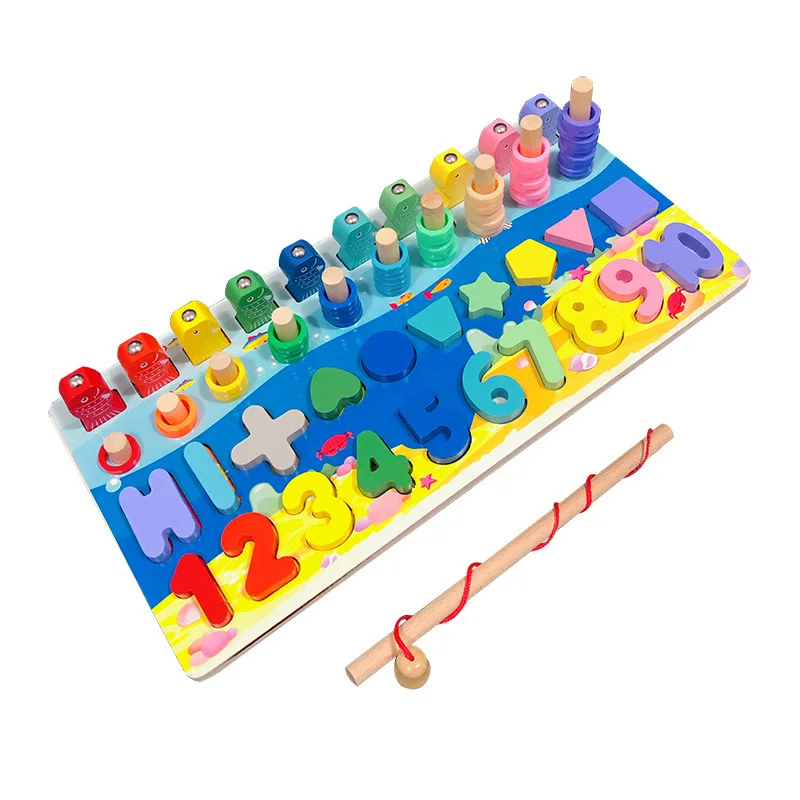 

Malphite Wooden Toy Children Busy Board Math Fishing Children's Wooden Preschool Toy Counting Geometry Baby puzzle wooden puzzle