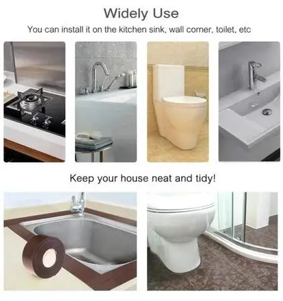 

2021 Bathroom Shower Sink Bath Sealing Strip Tape White PVC Self adhesive Waterproof Wall Sticker for Bathroom Kitchen