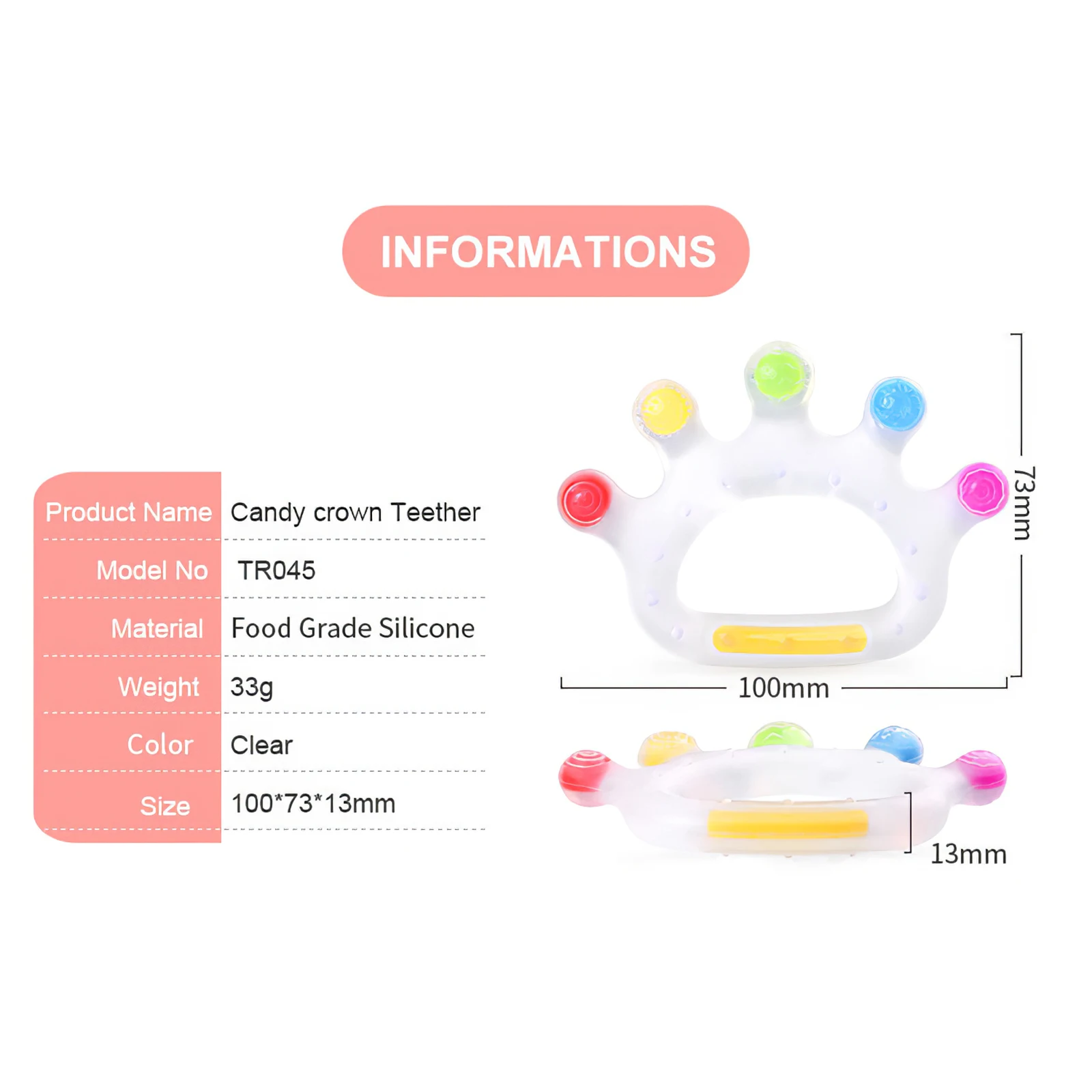 

2pcs Baby Silicone Teether Safety Water Filled Baby Teethers Hand Shape Beads Plam Teething Toys FOR Children Dental Care Gift