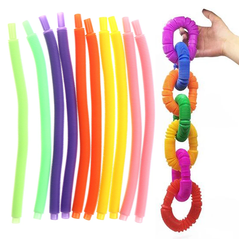 

2Pcs Decompression Toy Telescopic Bellows Sensory Toys Color Fun Stretch Tube