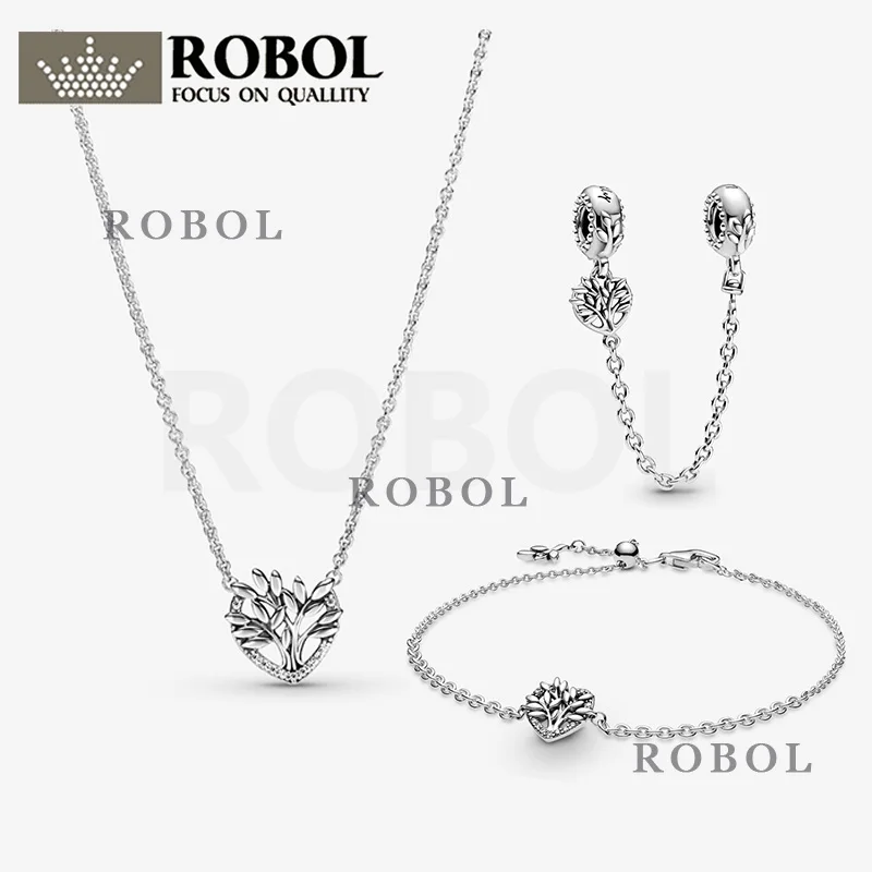 

Original High Quality Boutique 925 Sterling Silver Necklace Bracelet Safety Chain Set Fall 2020 New Classic Wild Free Shipping