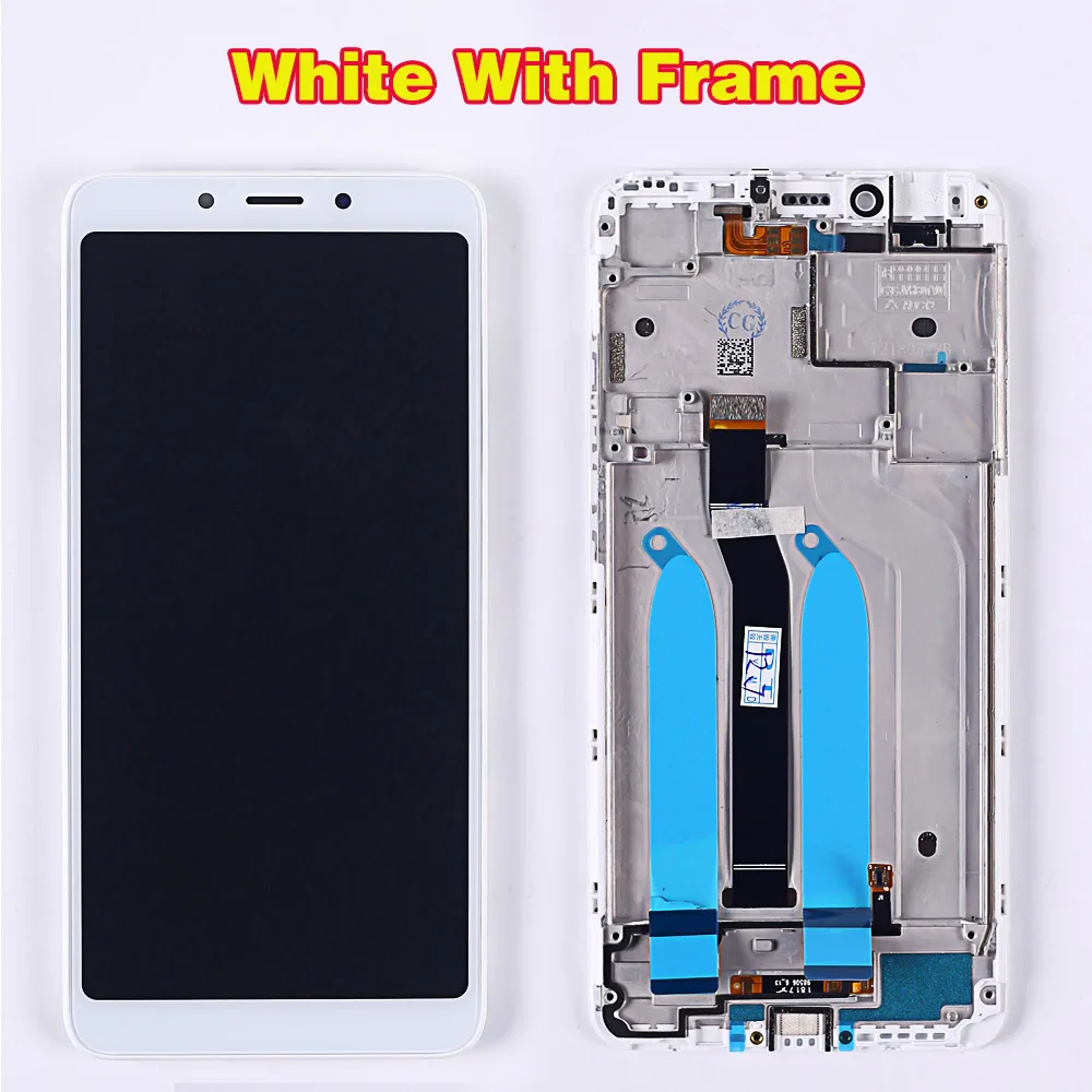 White with Frame Vancca LCD Display For Xiaomi Redmi 6A / Redmi 6 touch screen Digitizer Assembly Frame with Free Tempered Glass and Tools - Цвет: White with Frame