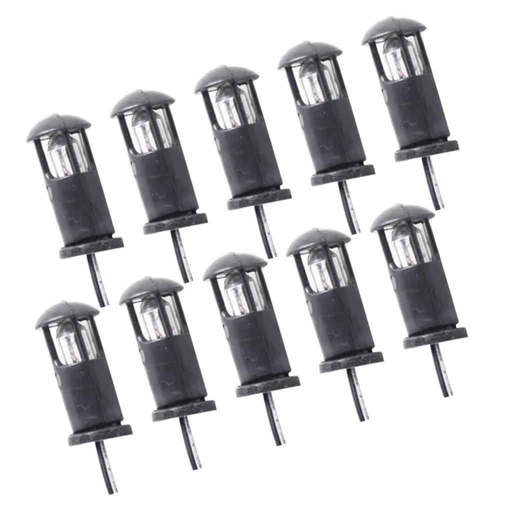 

10 Pieces Mini Landscape Scenery Accessories Set Lawn Park Lamp Led Lights