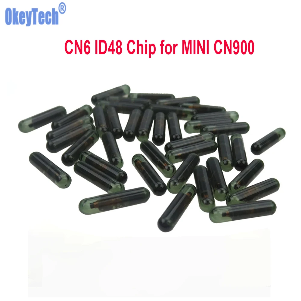 OkeyTech High Quality 5pcs/10pcs Original CN6 ID48 Chip Glass Car Transponder Cloner Chip for CN900/ND900 MINI Key Programmer