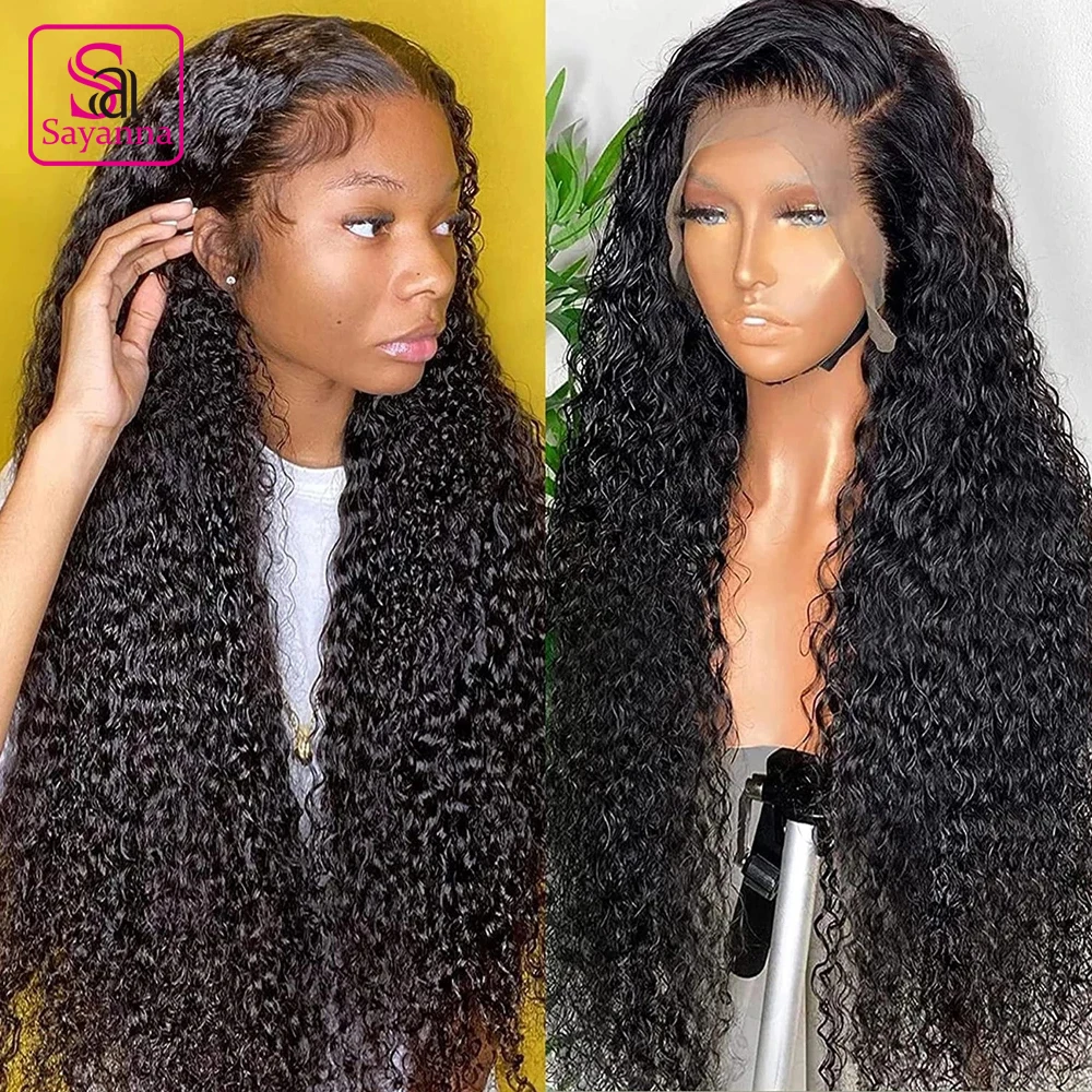 

Sayanna Curly Wave Lace Front Wig 13X4 Human Hair Wigs for Women Remy Glueless Brazilian Curly Hair 150% Preplucked Frontal Wig