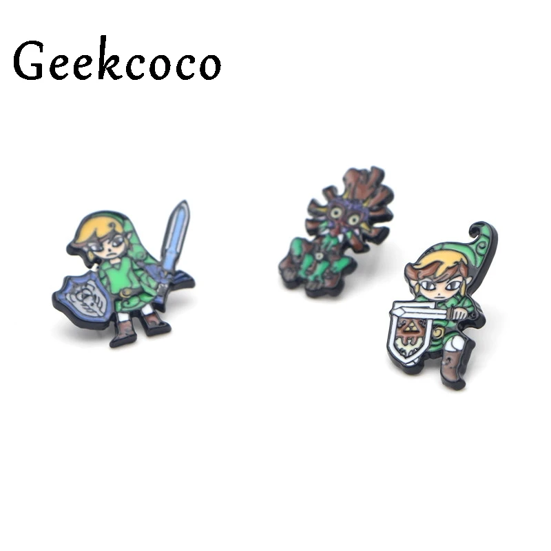 Legend of zelda, эмалированная булавка из металлического сплава цинка, трендовая медаль, эмблема на рюкзак, рубашку, одежду, сумку, броши, Значки для мужчин и женщин J0048