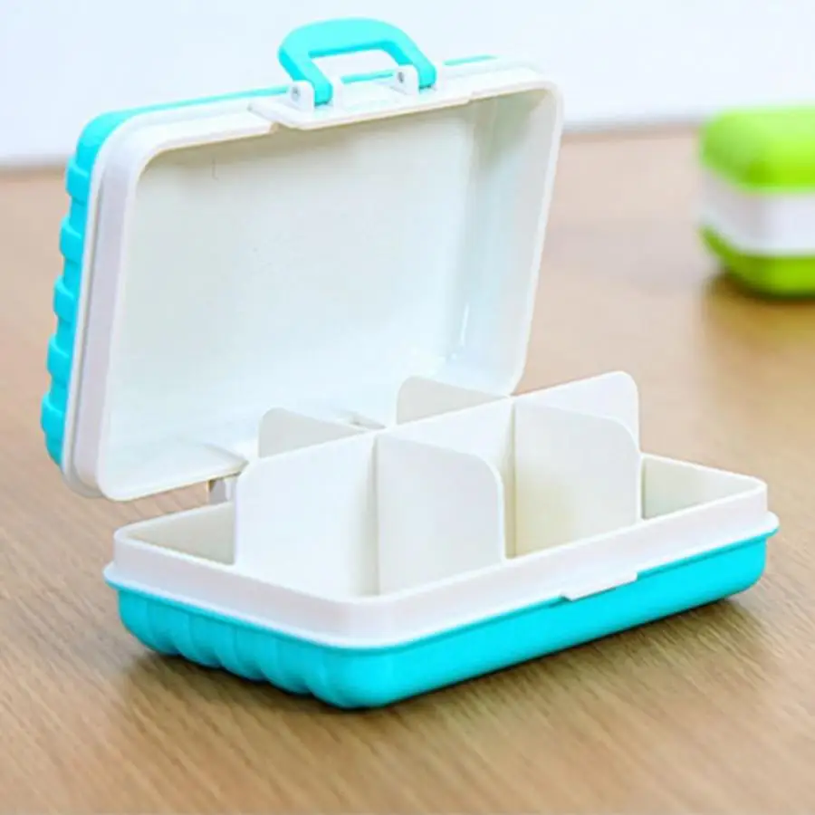 Лак для ногтей органайзер 6 сетки ежедневная Портативный медицина коробка конфет