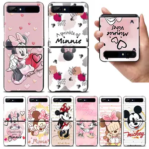 pink minnie cartoon cute shockproof cover for samsung galaxy z flip flip3 5g black phone case shell hard fundas coque capa free global shipping