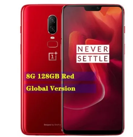 8GB 128GB Red OnePlus 6 8GB 128GB Snapdragon 845 Octa Core AI двойная камера 20MP+ 16MP распознавание лица разблокировка Android 8 смартфон мобильный телефон - Цвет: 8GB 128GB Red