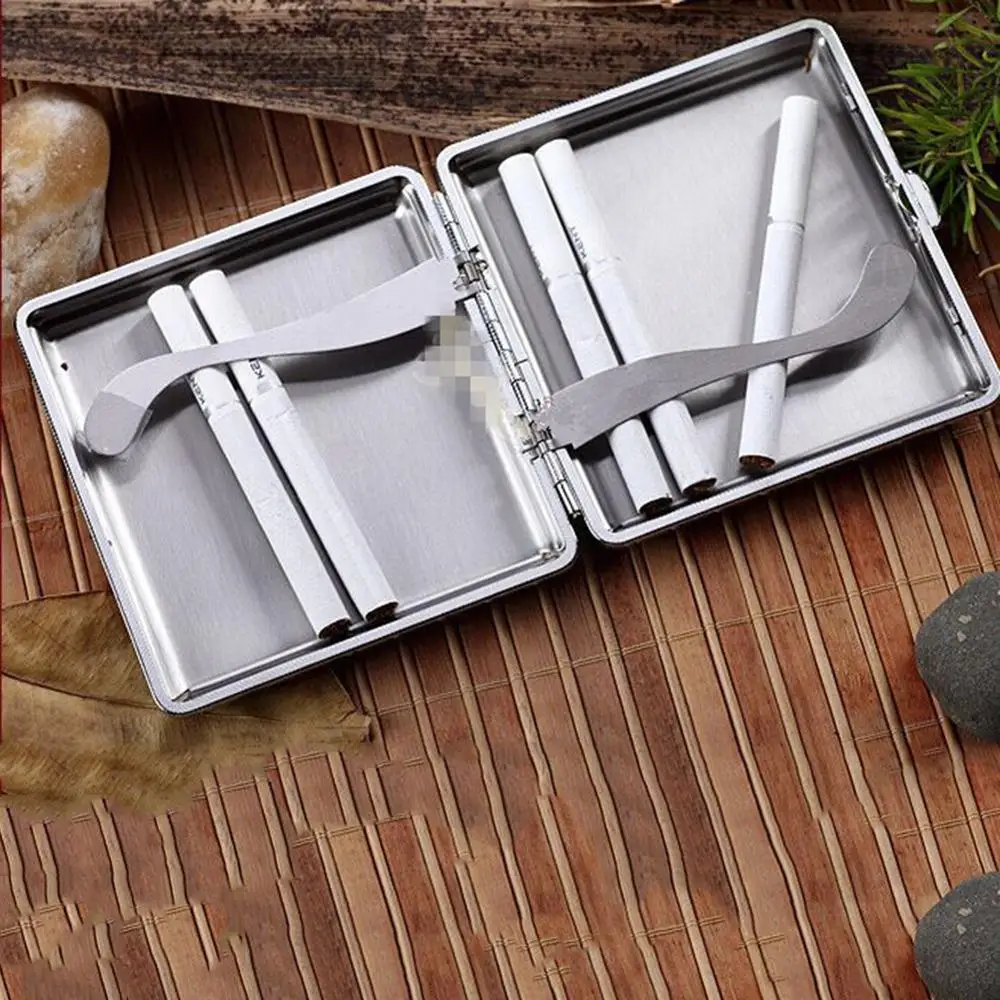 Case for Cigarets Leather Metal cigaret case 20 Cigarette Smoke Holder Storage Box Perfect For a Gift | Дом и сад