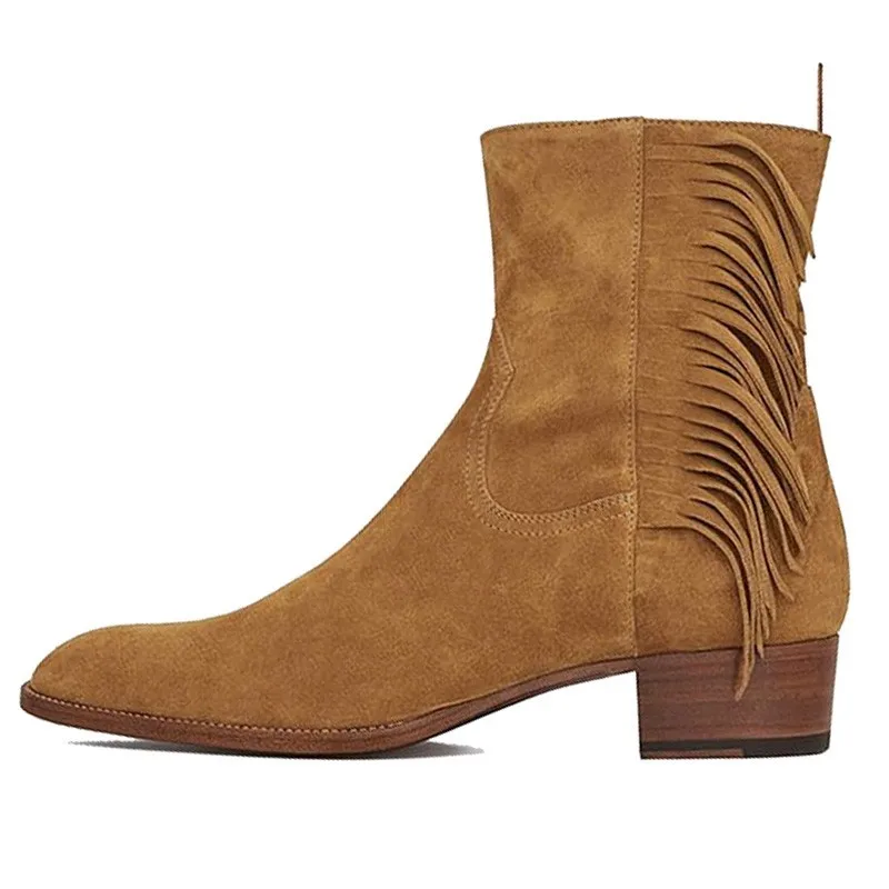 Модельные мужские зимние ботинки челси из натуральной воловьей кожи слипоны на