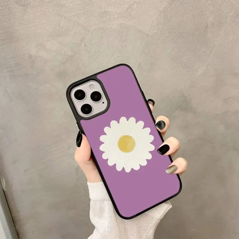 

Daisy Flower Phone PC&TPU Case For iPhone6 7 8 x 11 12Cover Fundas Coque