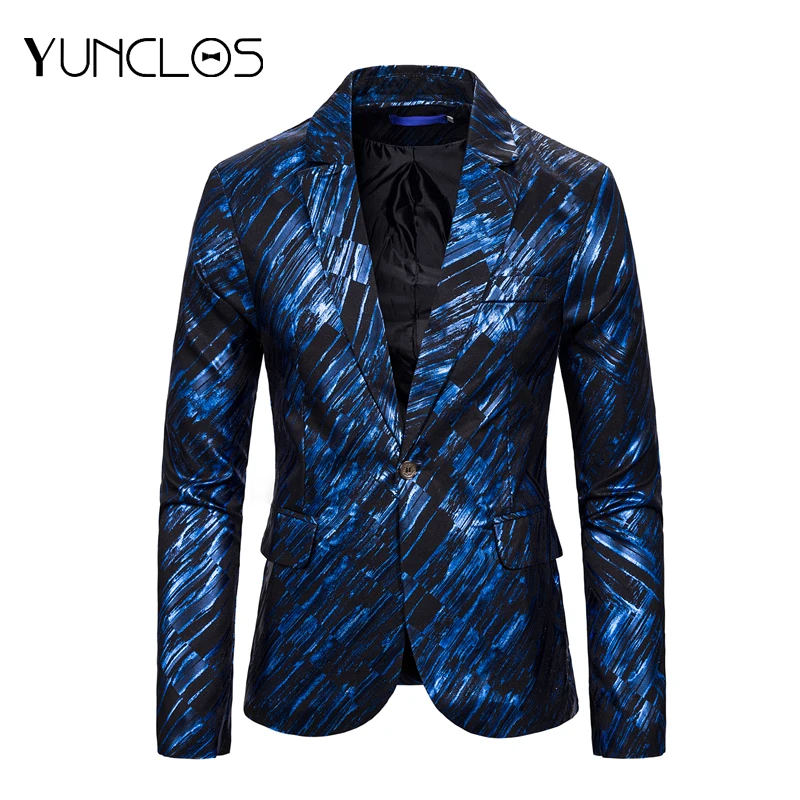 

Мужской блейзер с одной пуговицей и цветочным принтом, для свадьбы, куртки для вечеринок