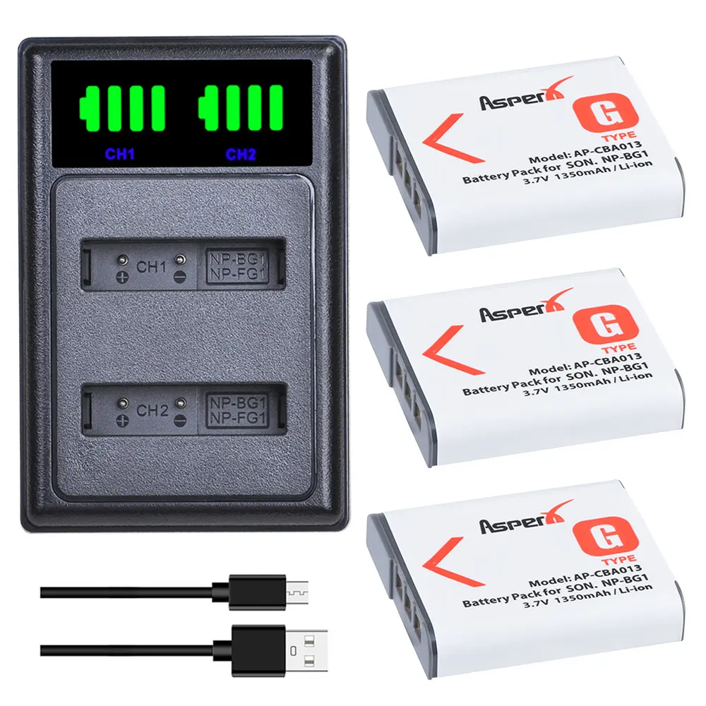 3 шт. NP BG1 NPBG1 батареи + LED USB двойной Зарядное устройство для Sony DSC N1 T2 H9 H10 H20 H50 H55