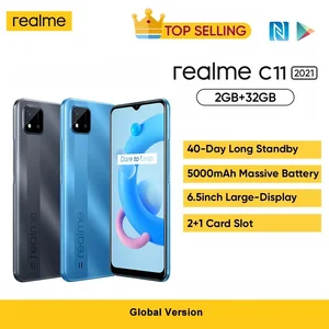 realme C11 2021 Smartphone NFC Global Russian Version 2GB RAM 32GB ROM
6.5" HD+ Diaplay 5000mAh Long-Lasting Battery Cell Phone