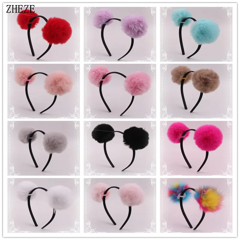 Ободок для волос с плюшевыми шариками 2 шт./лот |