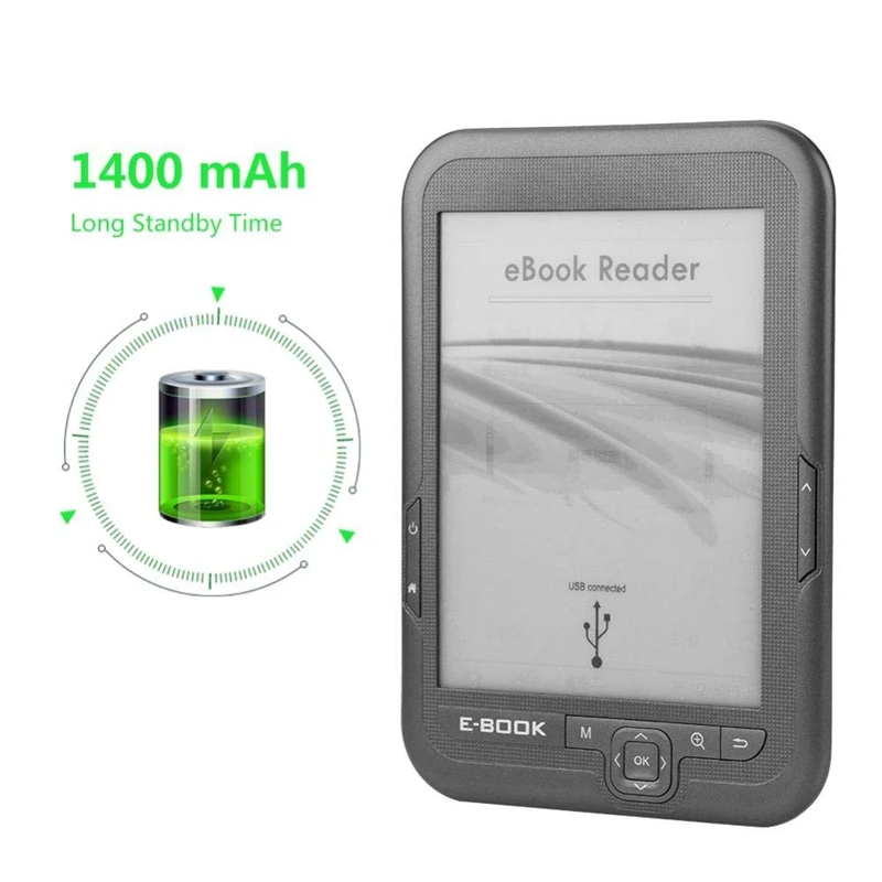Устройство для чтения электронных книг 6 дюймовый дисплей с высоким разрешением