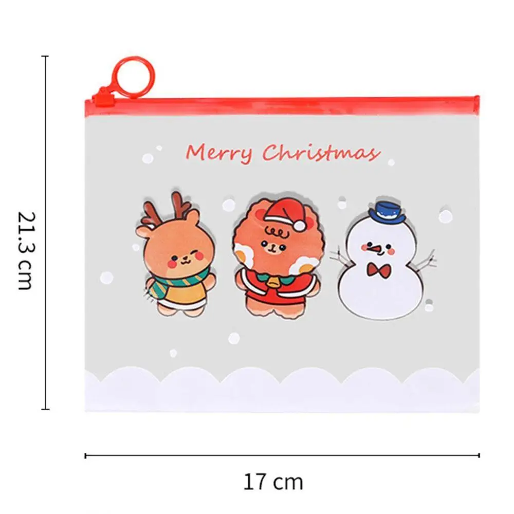 

5pcs/Lot File Organizer Storage Folder Christmas Ring File Transparent Bag Standard Loose Pouch Leaf PVC L1W9