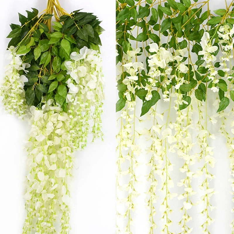 

12Pcs/Wisteria Rose Wreath Arch Wedding DIY Home Garden Office Decoration Pendant Plant Wall Decoration