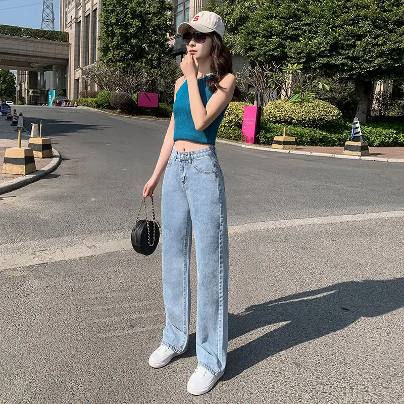 Джинсы в пол новинка 2020 узкие брюки с высокой талией стиле instagram для корейских
