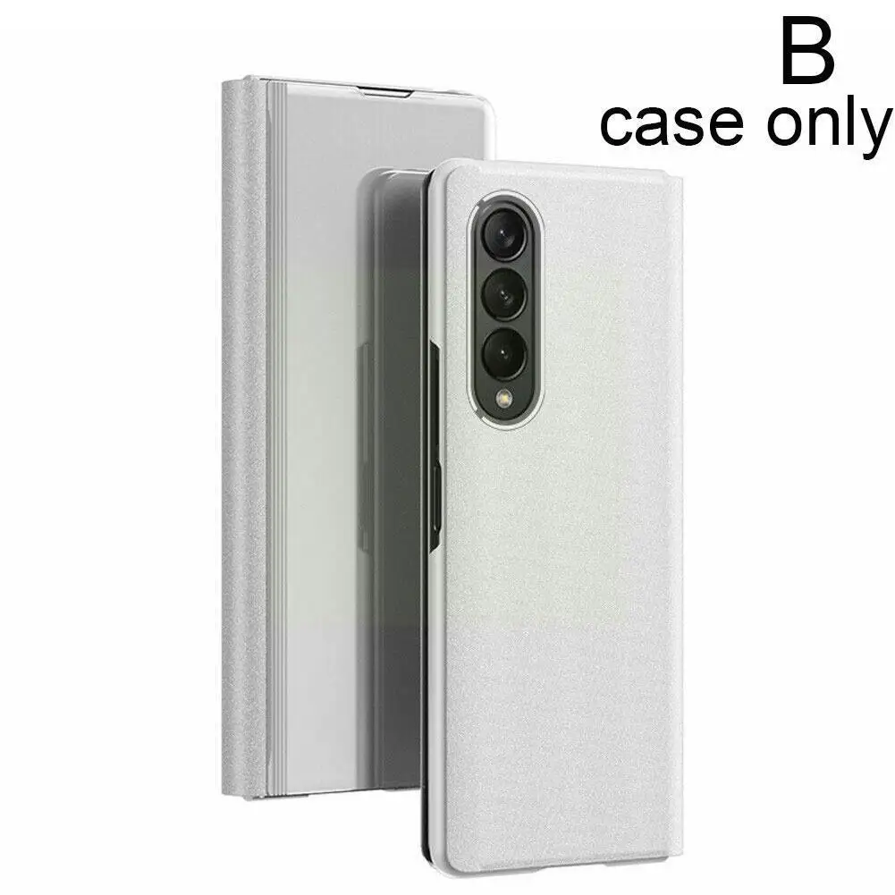 

Mobile Phone Protective Shell Folding Type Electroplating Mirror Leather Case Holder For Samsung Z FOLD 3 Mobile Phone Case S4I9