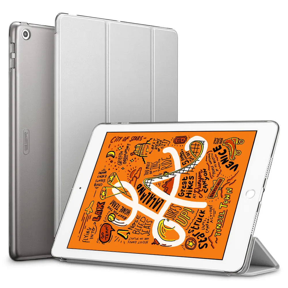 Gray Чехол ESR для iPad Mini 5 Yippee Trifold Smart чехол с функцией автоматического сна/пробуждения легкий чехол с подставкой жесткая задняя крышка для iPad Mini 5 - Цвет: Gray