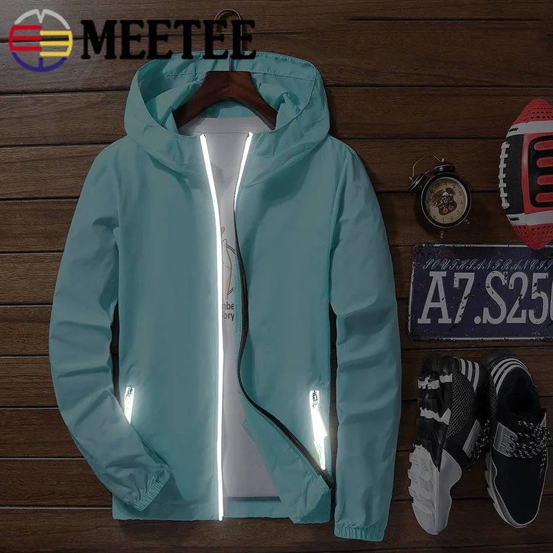 Meetee Светоотражающая Водонепроницаемая нейлоновая куртка на молнии 20 см 40-80 | Дом