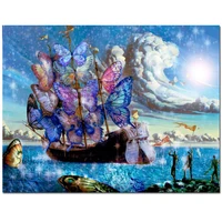 5d diy diamond painting butterfly boat scenery full round diamond embroidery cross stitch mosaic insect diamond crystal