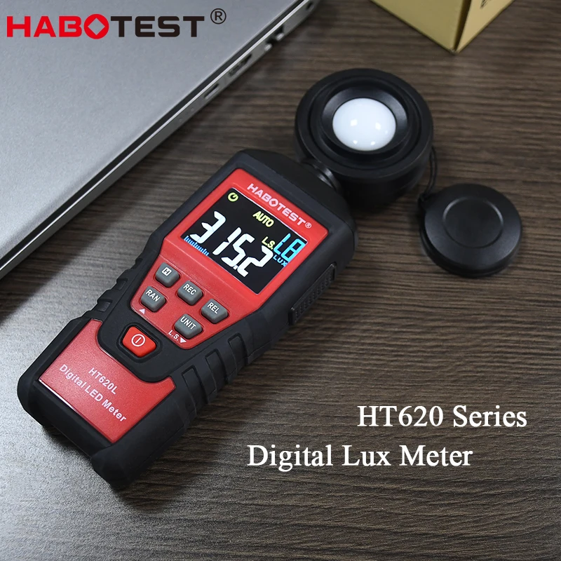 HABOTEST Digital Luxometer Professional Illuminator LED Photometer Light Meter HT620 Handheld Luxmeter Lux Meter 100000LUX