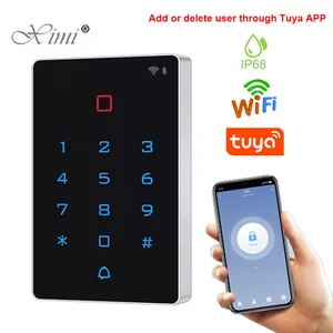 new t12 tuya touch screen wifi standalone access controller ip68 waterproof rfid id ic access control system with keypad free global shipping
