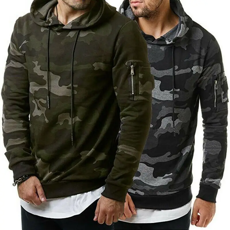 

Men Winter Military Hoodie Camouflage Casual Pullover Shirts Top