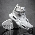 Новинка, модные мужские кроссовки, высота верха, цвет черныйбелый, удобная спортивная обувь для улицы и ходьбы