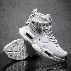 Новинка, модные мужские кроссовки, высота верха, цвет черныйбелый, удобная спортивная обувь для улицы и ходьбы