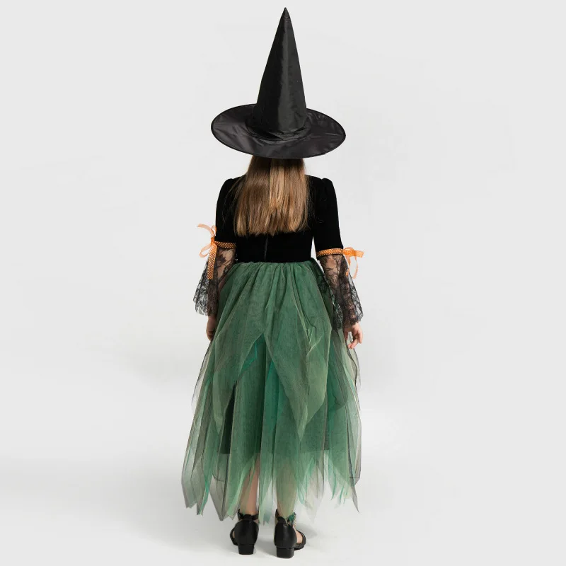

New Arrival Witch Costume For Girls Halloween Costume For Kids Purim Carnival Party Dress Up Suit