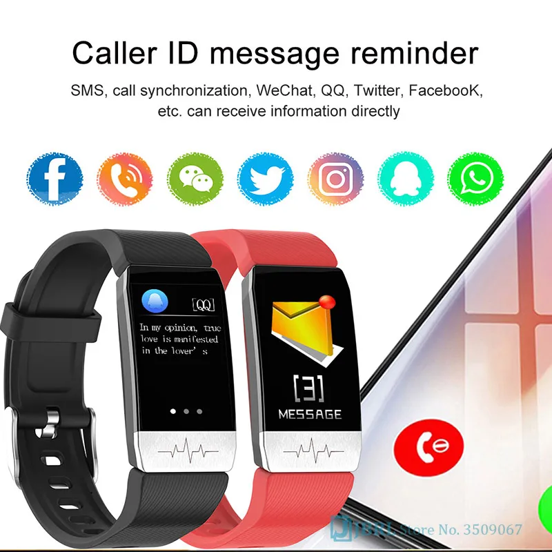 Тела Температура Smartband Женский фитнес трекер Смарт браслет для мужчин спортивные