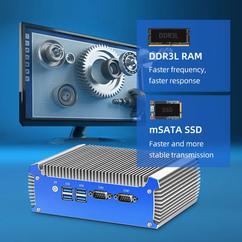 Online Fanless Mini Pc Intel I7 5500U I5 I3 2955U Win Windows 10 7 Linux Thin Client Minipc Pfsense Micro 2Lan Tv Industrielle Computer
