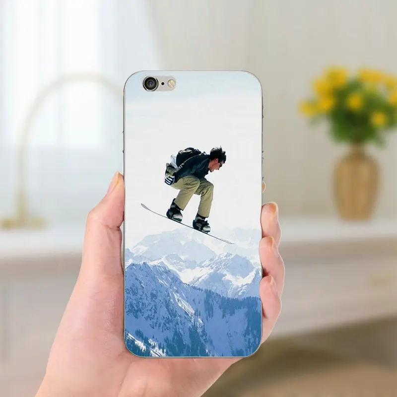 Экстрим Сноубординг чехол для телефона iPhone 8 7 6 6S Plus X 5 5S SE 5C 4 Coque Shell Funda Мягкий