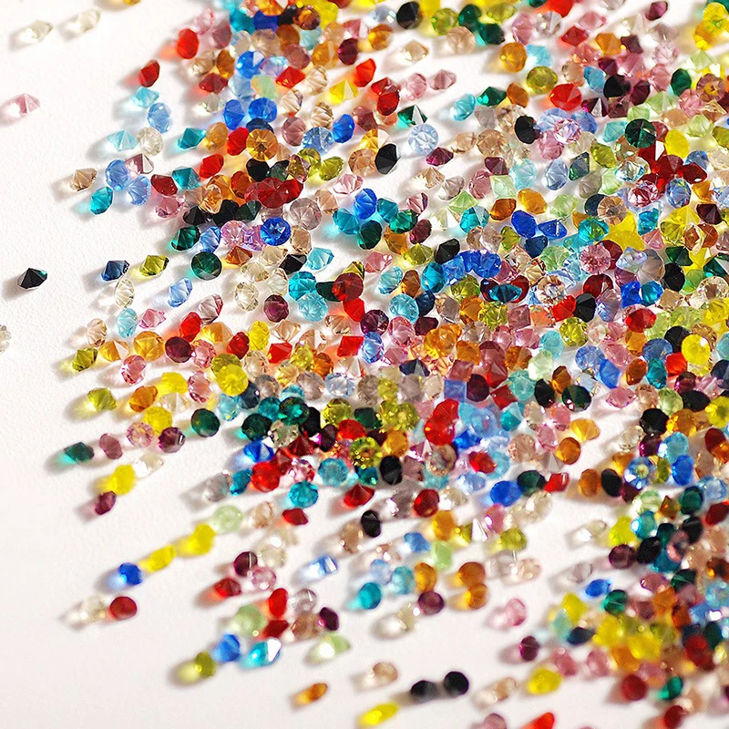 

1440 шт 1,1 мм многоцветные стеклянные микро стразы s для 3D дизайна ногтей украшения мини хрустальные камни без горячей фиксации Стразы