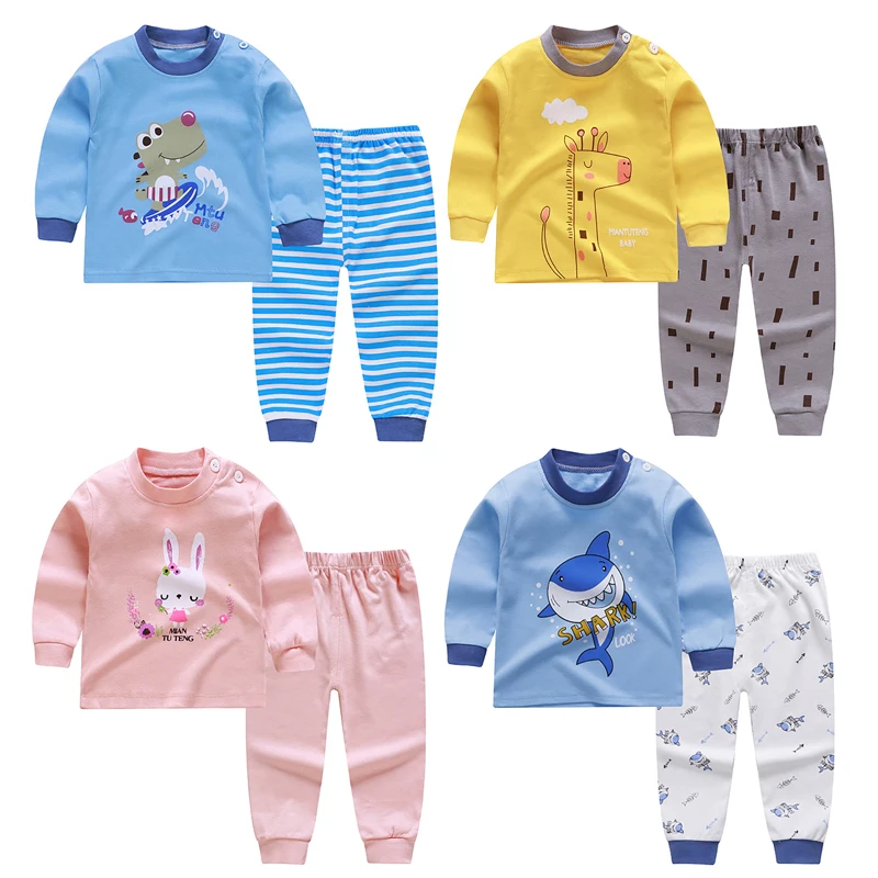 

Детский пижамный комплект с длинным рукавом и мультяшным принтом