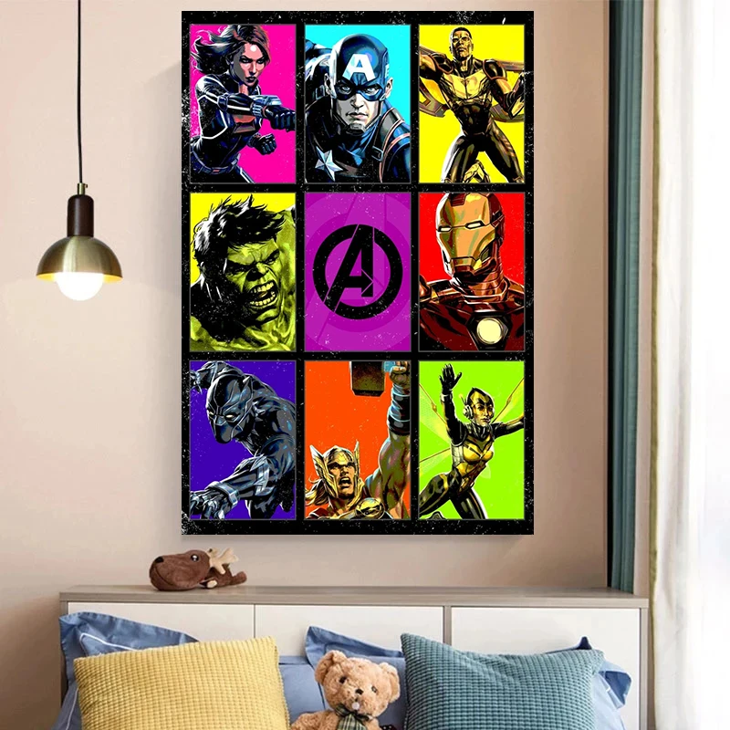 

Marvel Avengers Pop Art Canvas Painting Superhero Posters and Prints Print Mural Pictures Boys Room Home Wall Decoration Cuadros