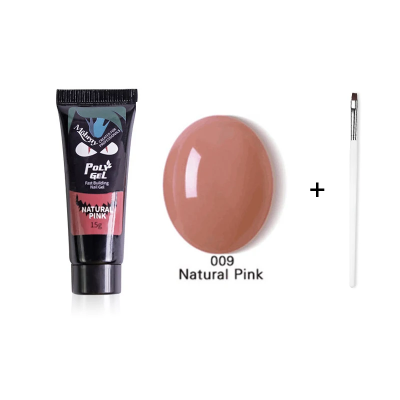 natural pink and pen 15 мл, 9 цветов, гель для наращивания пальцев, строительный полигель, акриловый гель, полипрозрачный розовый УФ-гель, быстрое наращивание ногтей, камуфляж, светодиодный, твердый гель - Цвет: natural pink and pen