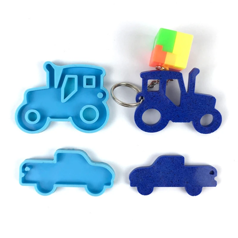 

Car Series Keychain Epoxy Resin Mold Shiny Glossy Tractor Necklace Pendant Silicone Mould DIY Crafts Jewelry Decorations