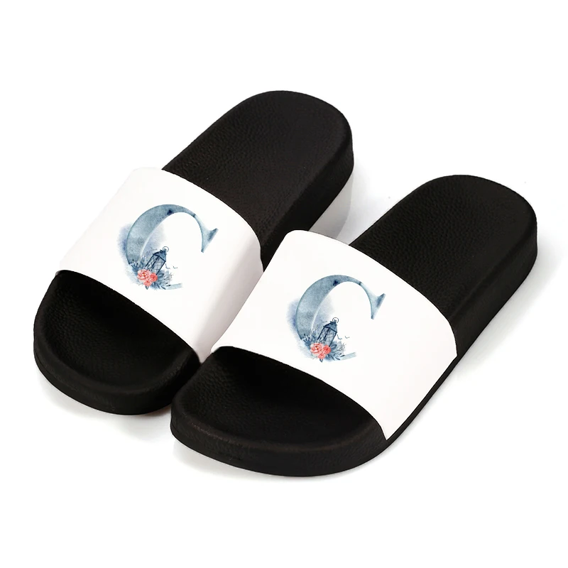 

Women Shoes Custom Combination Letters A B C Women Slippers House Flip Flops Female Bathroom Slide Outdoor Sandals For Women