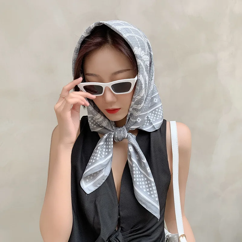 

Female Foulard fashion Silk Square Scarf For Women 90*90cm Neck Hair Tie Band Designer Scarf Soft Neckerchief Hijab Bandana pare