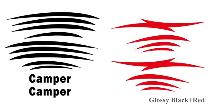 Glossy black-Red 1 комплект дом на колесах караван путешествий трейлера туристического автофургона полосы Графика виниловый комплект Переводные картинки наклейки для автомобиля Авто кузова декоротивная наклейка для Стикеры - Название цвета: Glossy black-Red