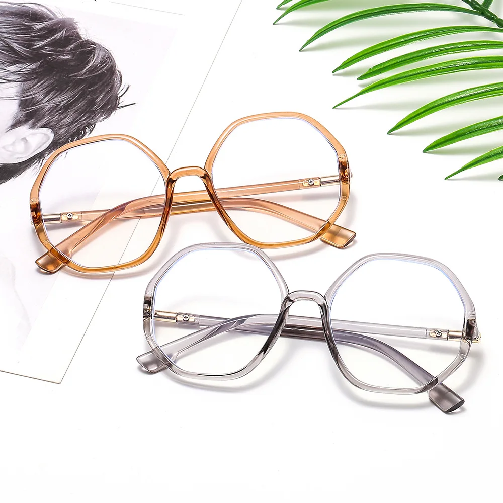 

2021 New Fashion Round Spectacle Polygon Eyeglasses Woman Blue Light Blocking Glasses for Man Eye Glasses Frame Female Wholesale