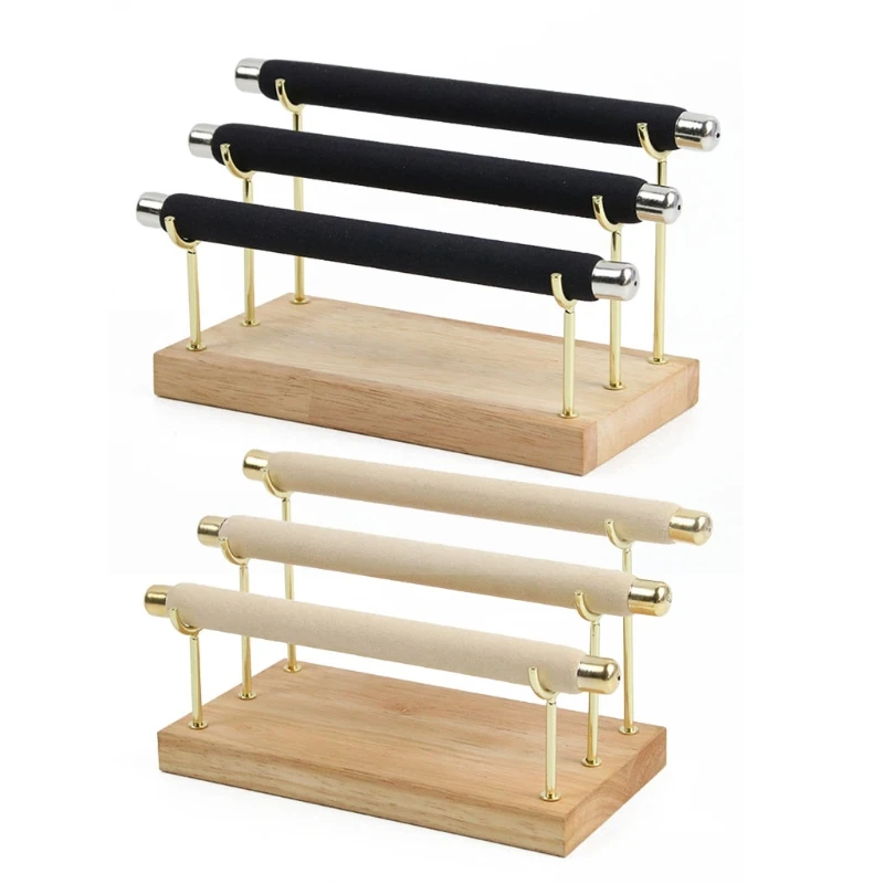 

29EF Delicate Ring Organizer Large Capacity for Up to 30 Rings Noble Beige/black Ring Display Rack Jewelry Store Supplies