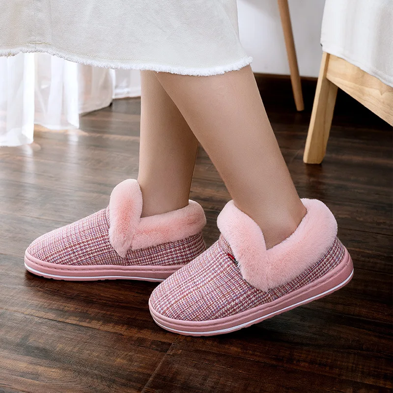 Женские ботинки Зимние Теплые ботильоны с искусственным мехом Обувь на плоской