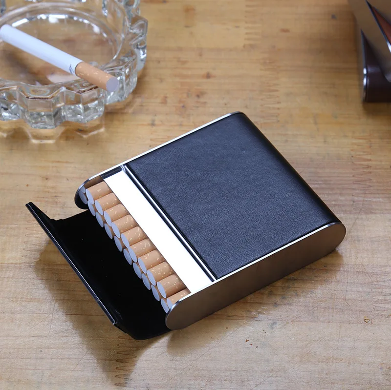 Leather 20pcs Cigarette Container Case Bank Card Cigarette Box Tobacco Holder Mini Storage Box Father Male Friend Lover Gift Men 4